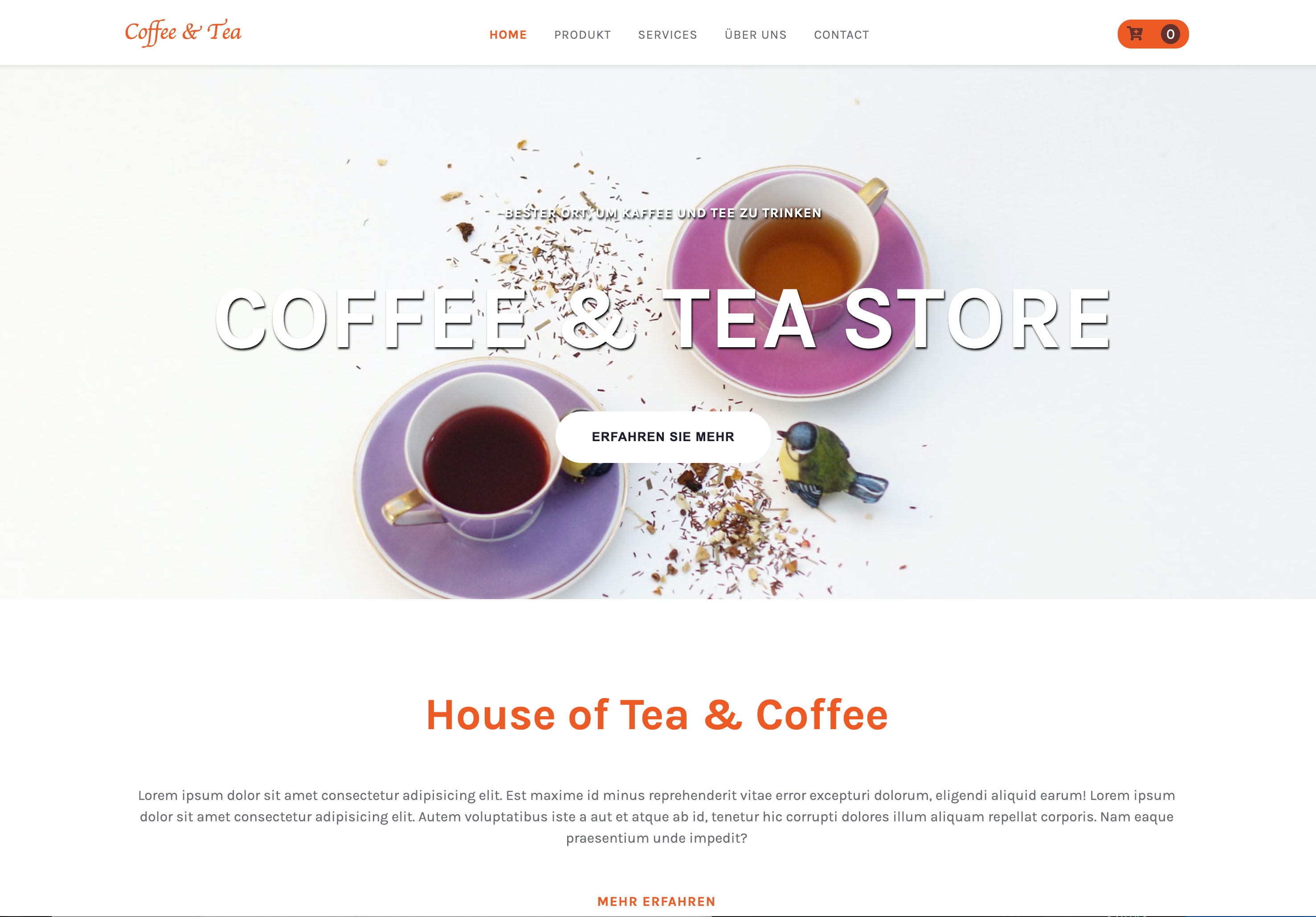 Coffee & Tea Store WebPage